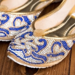 ゴージャス　ラインストーンのマハラニフラットシューズ - サブ3