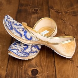 ゴージャス　ラインストーンのマハラニフラットシューズ - サブ5