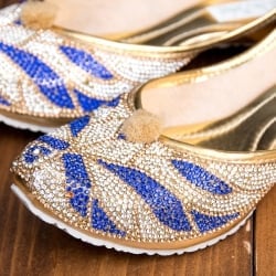 ゴージャス　ラインストーンのマハラニフラットシューズ - サブ3