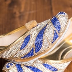 ゴージャス　ラインストーンのマハラニフラットシューズ - サブ4