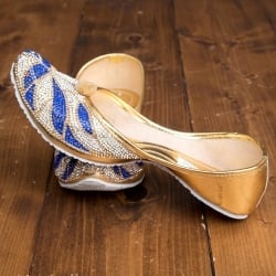 ゴージャス　ラインストーンのマハラニフラットシューズ - サブ5
