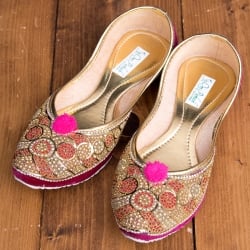 ゴージャス　ラインストーンのマハラニフラットシューズ - サブ2