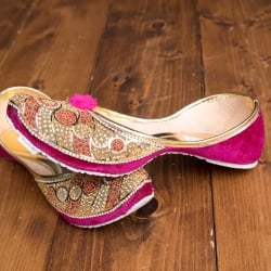 ゴージャス　ラインストーンのマハラニフラットシューズ - サブ5