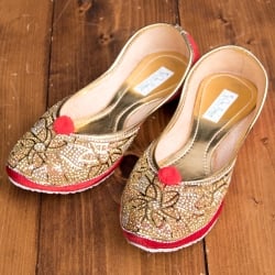 ゴージャス　ラインストーンのマハラニフラットシューズ - サブ2