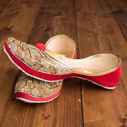 ゴージャス　ラインストーンのマハラニフラットシューズ - サブ5