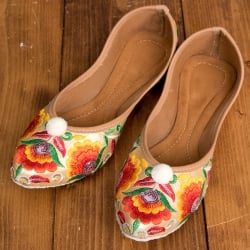 ゴージャス刺繍のマハラニフラットシューズ - サブ2