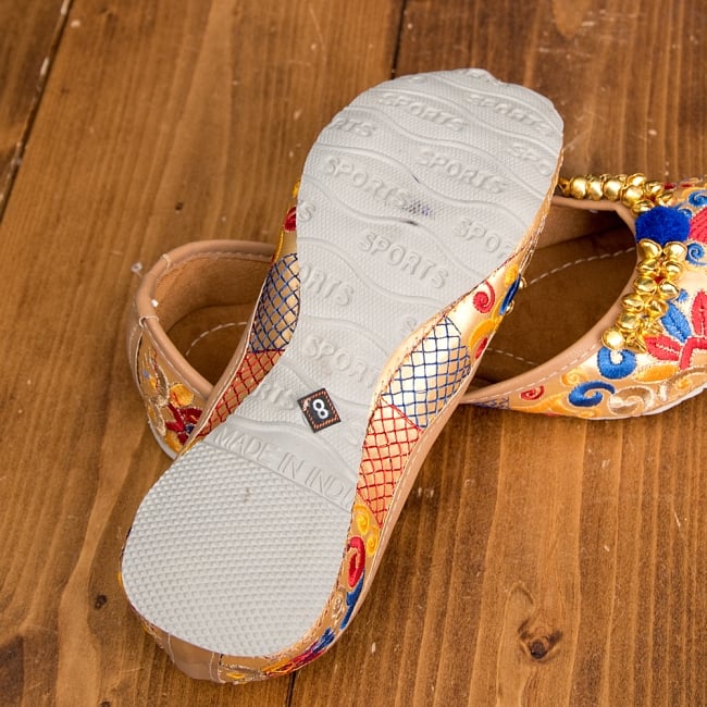 ゴージャス刺繍のマハラニフラットシューズ 9 - アウトソールの写真です