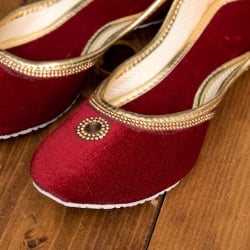 ゴージャス　ベルベットのマハラニフラットシューズ - サブ3