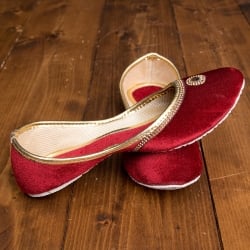 ゴージャス　ベルベットのマハラニフラットシューズ - サブ5