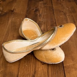 ゴージャス　ベルベットのマハラニフラットシューズ - サブ5