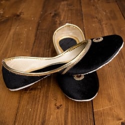 ゴージャス　ベルベットのマハラニフラットシューズ - サブ5