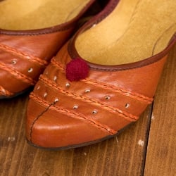 インドのマハラニ　レザーフラットシューズ - サブ3