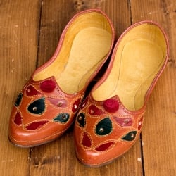 インドのマハラニ　レザーフラットシューズ - サブ2