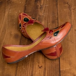 インドのマハラニ　レザーフラットシューズ - サブ5