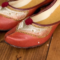 インドのマハラニ　レザーフラットシューズ - サブ3