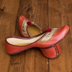 インドのマハラニ　レザーフラットシューズ - サブ5