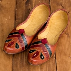 インドのマハラニ レザーフラットシューズ - サブ2