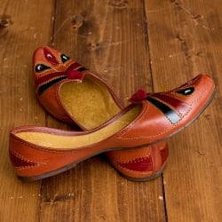 インドのマハラニ　レザーフラットシューズ - サブ5