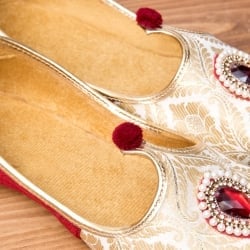 男性用宮廷靴 - モジャリレッド×ホワイト - サブ3