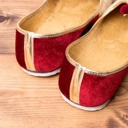 男性用宮廷靴 - モジャリレッド×ホワイト - サブ5