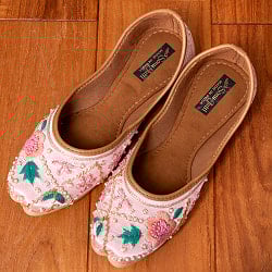 ゴージャス刺繍のマハラニフラットシューズ - サブ2