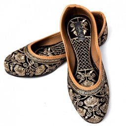 [大感謝祭セール]ゴージャス刺繍のマハラニフラットシューズ(ID-SHOE-683)