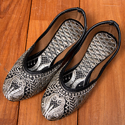 ゴージャス刺繍のマハラニフラットシューズ - サブ2