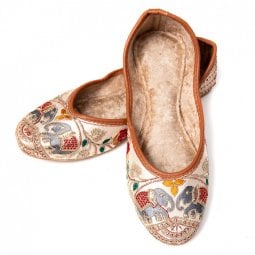 [大感謝祭セール]ゴージャス刺繍のマハラニフラットシューズ(ID-SHOE-688)