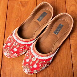 ゴージャス刺繍のマハラニフラットシューズ - サブ2