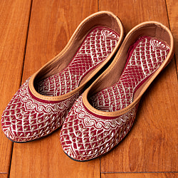 ゴージャス刺繍のマハラニフラットシューズ - サブ2