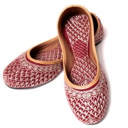 [日替わりセール品]ゴージャス刺繍のマハラニフラットシューズ