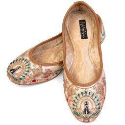 [大感謝祭セール]ゴージャス刺繍のマハラニフラットシューズ(ID-SHOE-719)