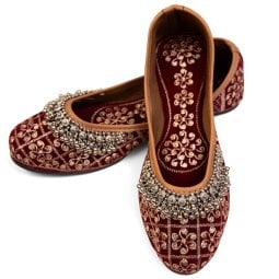 [大感謝祭セール]ゴージャス刺繍のマハラニフラットシューズ(ID-SHOE-722)