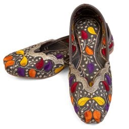 [大感謝祭セール]ゴージャス刺繍のマハラニフラットシューズ(ID-SHOE-723)