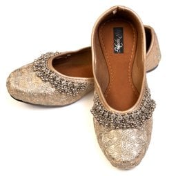 [大感謝祭セール]ゴージャス刺繍のマハラニフラットシューズ(ID-SHOE-726)