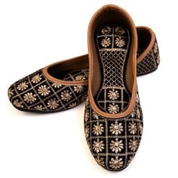 [大感謝祭セール]ゴージャス刺繍のマハラニフラットシューズ(ID-SHOE-728)