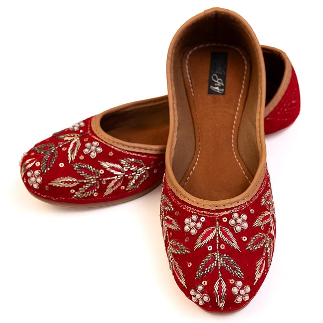 ゴージャス刺繍のマハラニフラットシューズの選択用写真