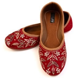 [大感謝祭セール]ゴージャス刺繍のマハラニフラットシューズ(ID-SHOE-734)