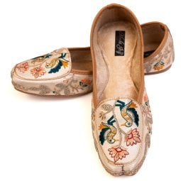 [大感謝祭セール]ゴージャス刺繍のマハラニフラットシューズ(ID-SHOE-735)