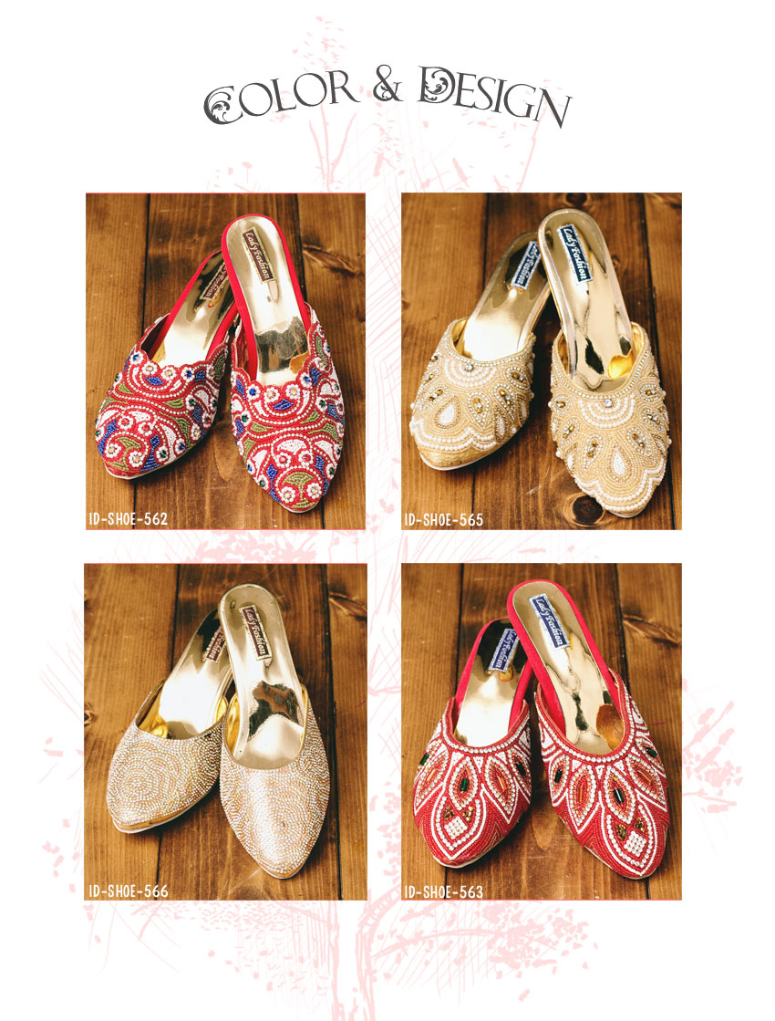 ビジューとラインストーンのマハラニミュール3枚目の下部説明写真です