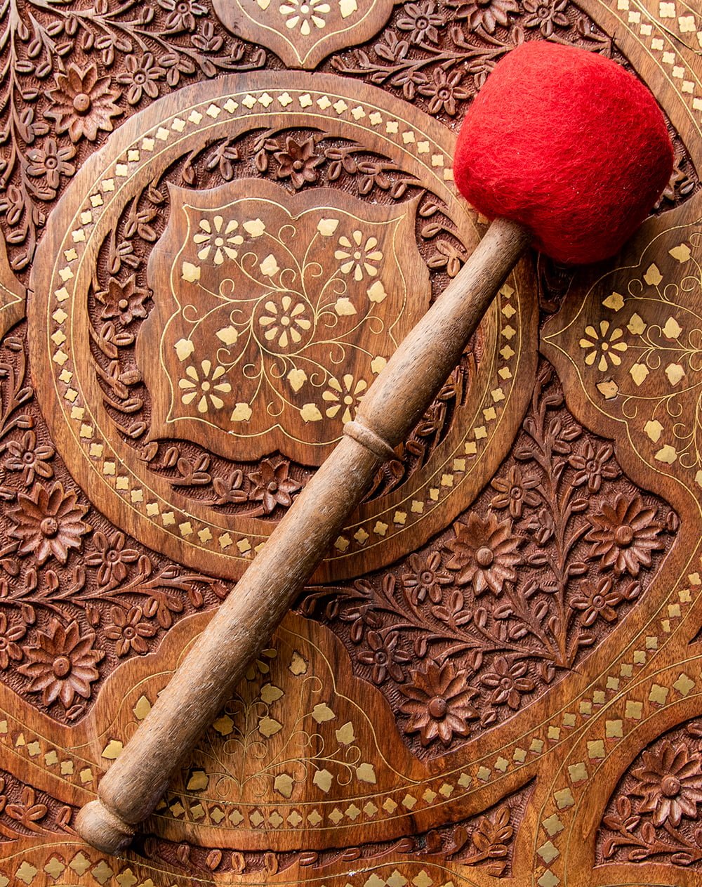フェルトスティック 33cm / マレット 撥 ドラ シンギングボール 仏教 楽器 瞑想 民族楽器 インド楽器 エスニック楽器 ヒーリング楽器