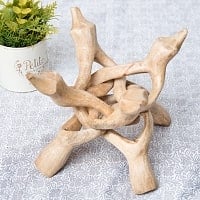 一本の木を彫って作ったマンゴーウッドボウルスタンド4本足タイプ【直径19cm】の商品写真
