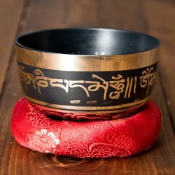 【一点物】高音質ブラックシンギングボウル【音階:D】 398g(スティック付属)の商品写真