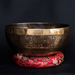 【一点物】チベタンアンティックシンギングボウル【音階:Ab】 1339g(スティック付属)(ID-SINGBOWLANT-1406)