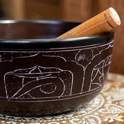 ライトウェイトシンギングボウル　交差金剛杵と幸運の八吉祥文様〔直径：約19.5cm〕 - サブ2