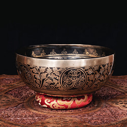 【一点物】ガネーシャ　細密彫りチベタンアンティックシンギングボウル【音階：Bb】約1566g(スティック付属) - サブ2