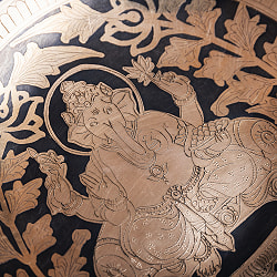 【一点物】ガネーシャ　細密彫りチベタンアンティックシンギングボウル【音階：Bb】約1566g(スティック付属) - サブ5