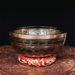 【一点物】六字咒観音菩薩　細密彫りチベタンアンティックシンギングボウル【音階：G】約2210g(スティック付属) - サブ2