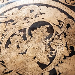 【一点物】グリーンターラー 緑多羅菩薩　細密彫りチベタンアンティックシンギングボウル【音階：C#】約3650g(スティック付属) - サブ5