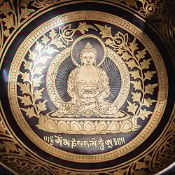 【一点物】アミターバ　阿弥陀如来　細密彫りチベタンアンティックシンギングボウル【音階：Ab】約1465g(スティック付属) - サブ4